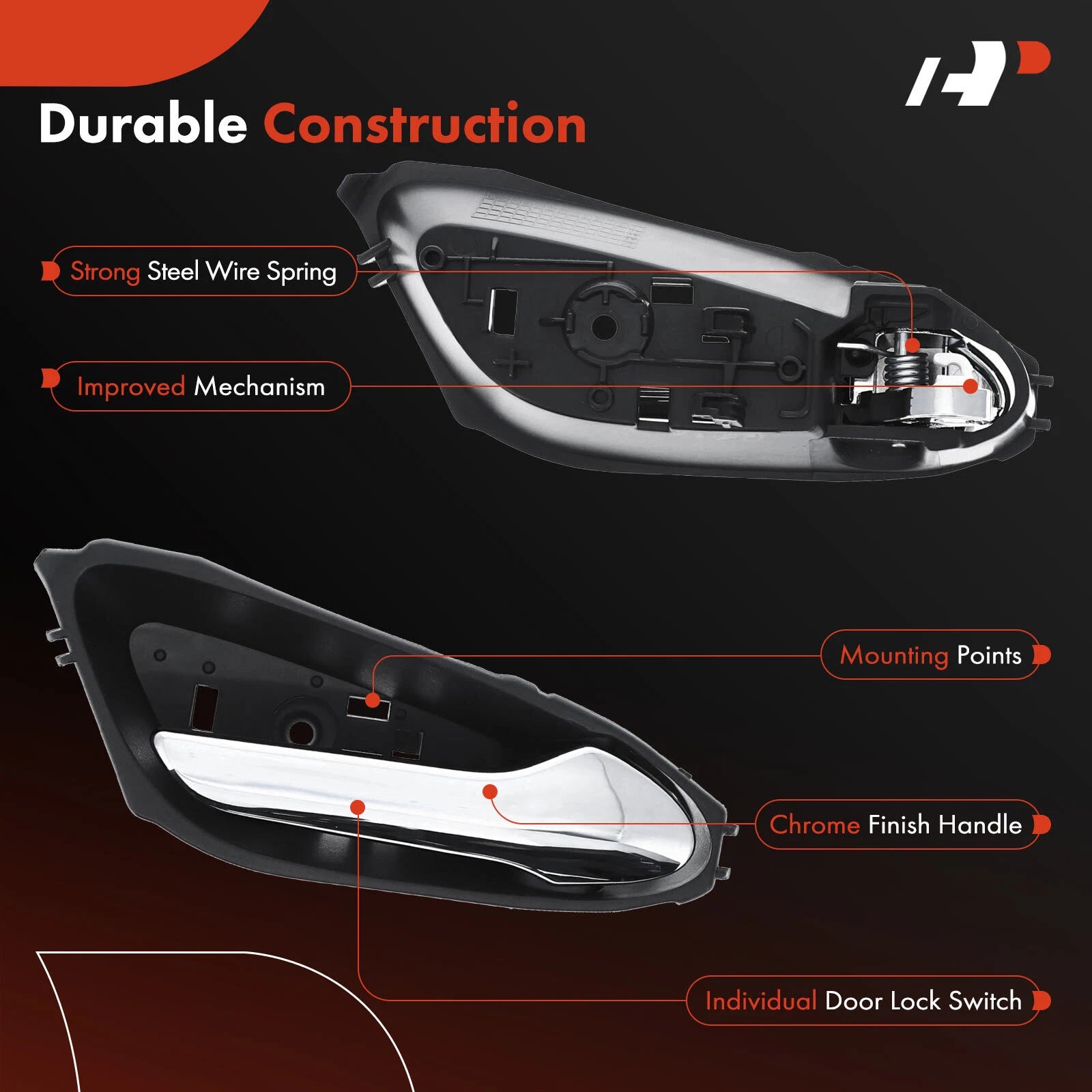 Right Chrome Interior Door Handle for Chevrolet Spark (2016-2022)