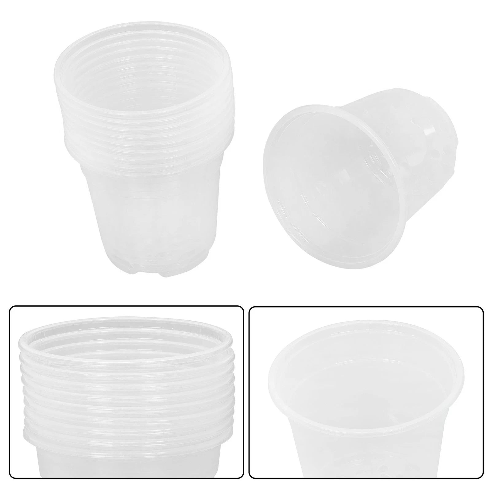 30 Pack Clear Plastic Nursery Pots for Succulents Herbs Flowers