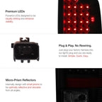 LH + RH Pair Tail Lights for Dodge Ram 1500 2500 3500 (2002–2006) Black Lens