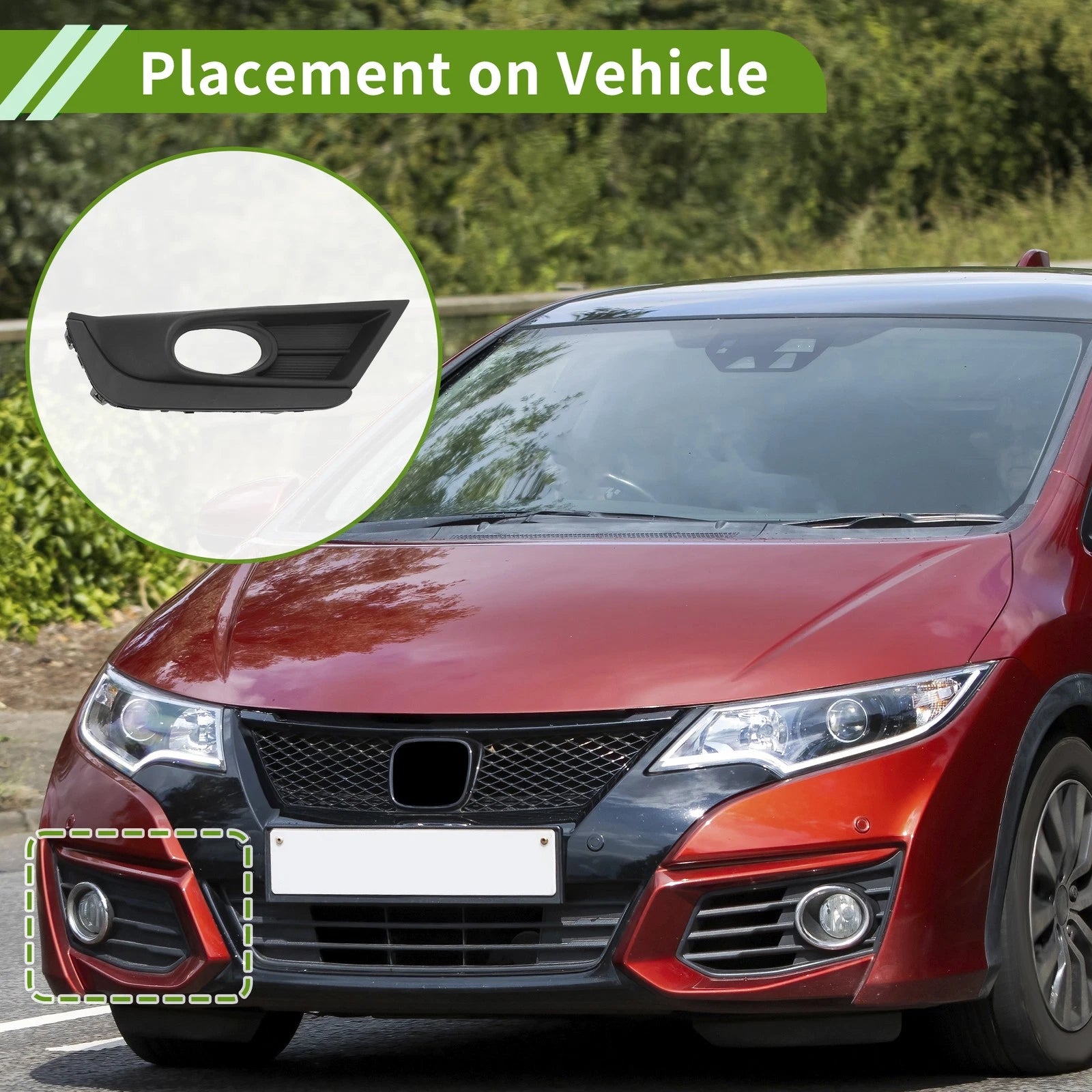 1pc Fog Light Grill for Honda CR-V (2016–2019) No. 71106TLYH11 Black