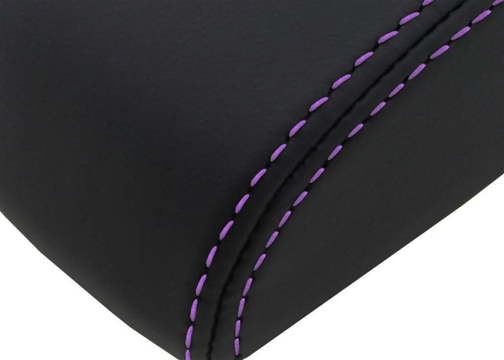Leather Console Lid Armrest Cover for Chevrolet Impala (2006–2019) Purple Stitch