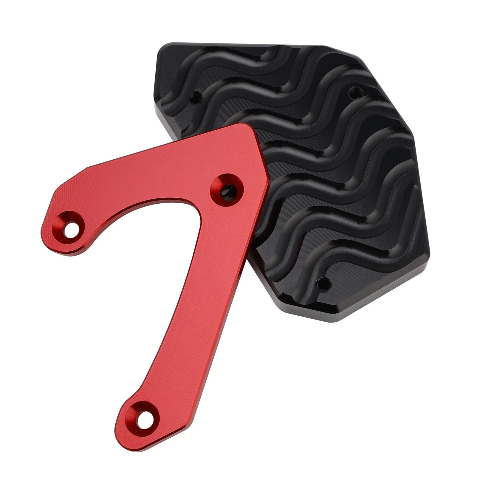 Kickstand Enlarger Plate Pad for Suzuki V-Strom 650 DL650 XT (2011–2024) Red