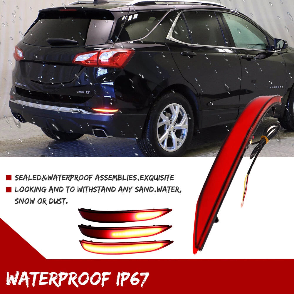 Red Lens Tail Brake Lamps with Sequential Turn Signal for Chevrolet Equinox (2018–2022)