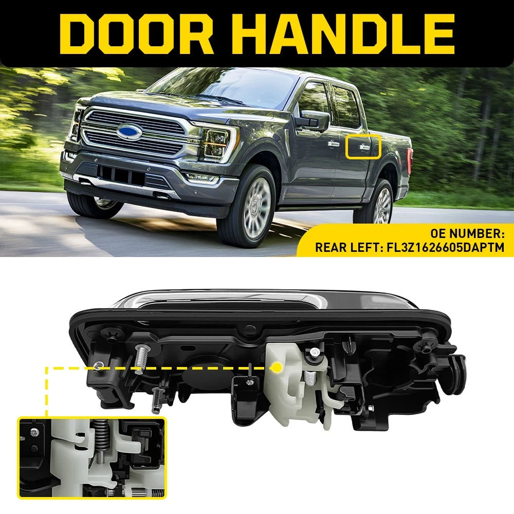 Chrome Exterior Door Handle for Ford F-150 (2015–2022) - Rear Driver Side