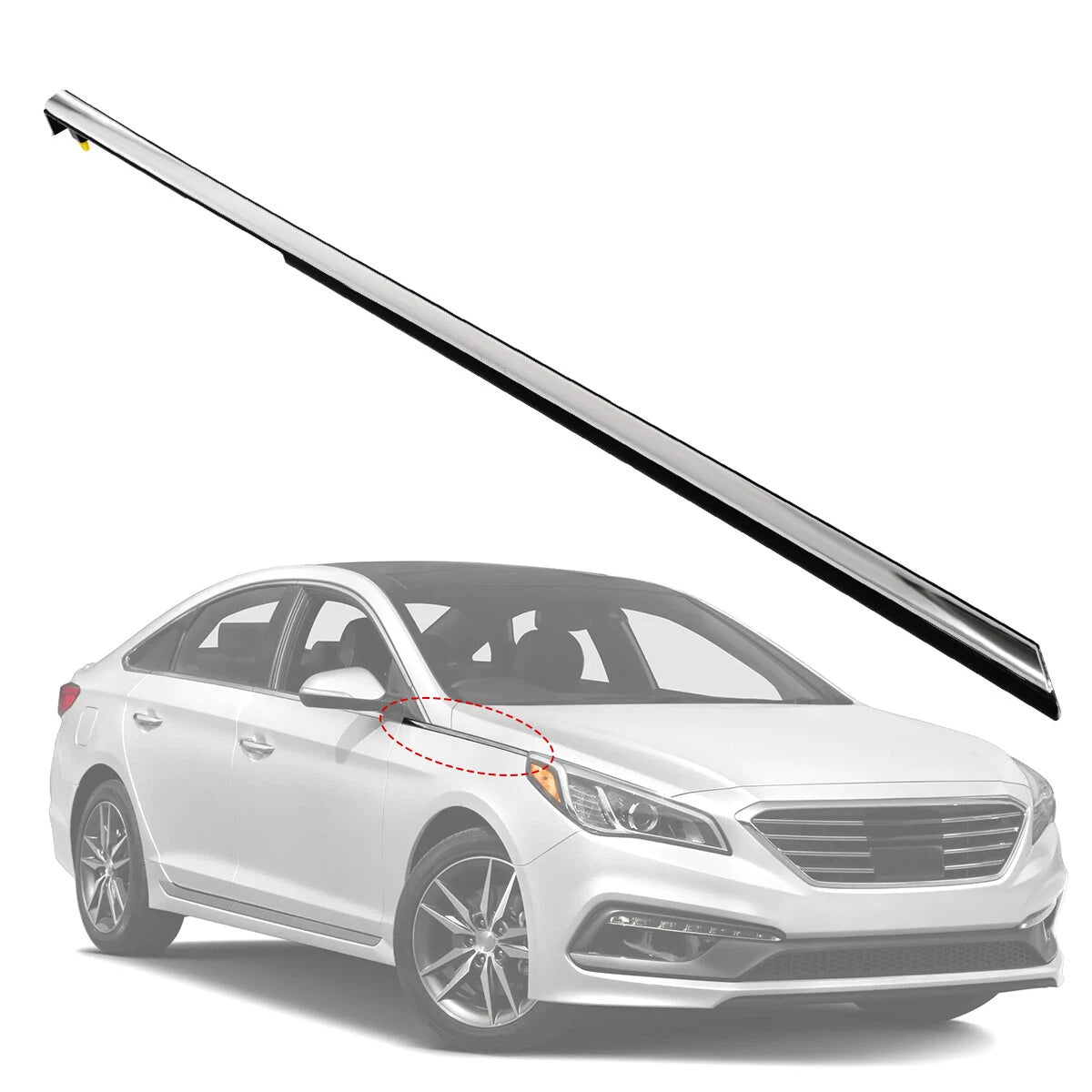 Chrome Garnish Molding Trim for Hyundai Sonata (2015–2017) Right
