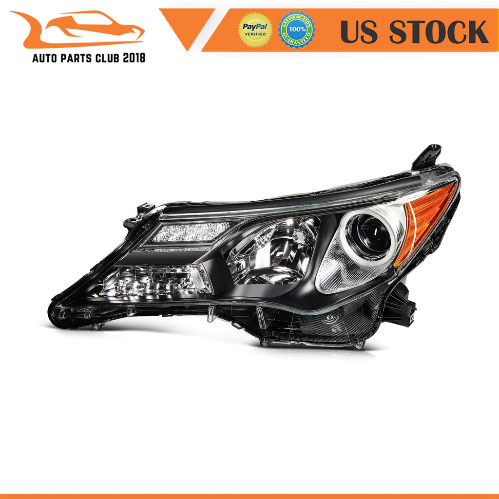Headlight Assembly Set of 2 for Toyota RAV4 (2013–2015) Black Housing Clear Lens