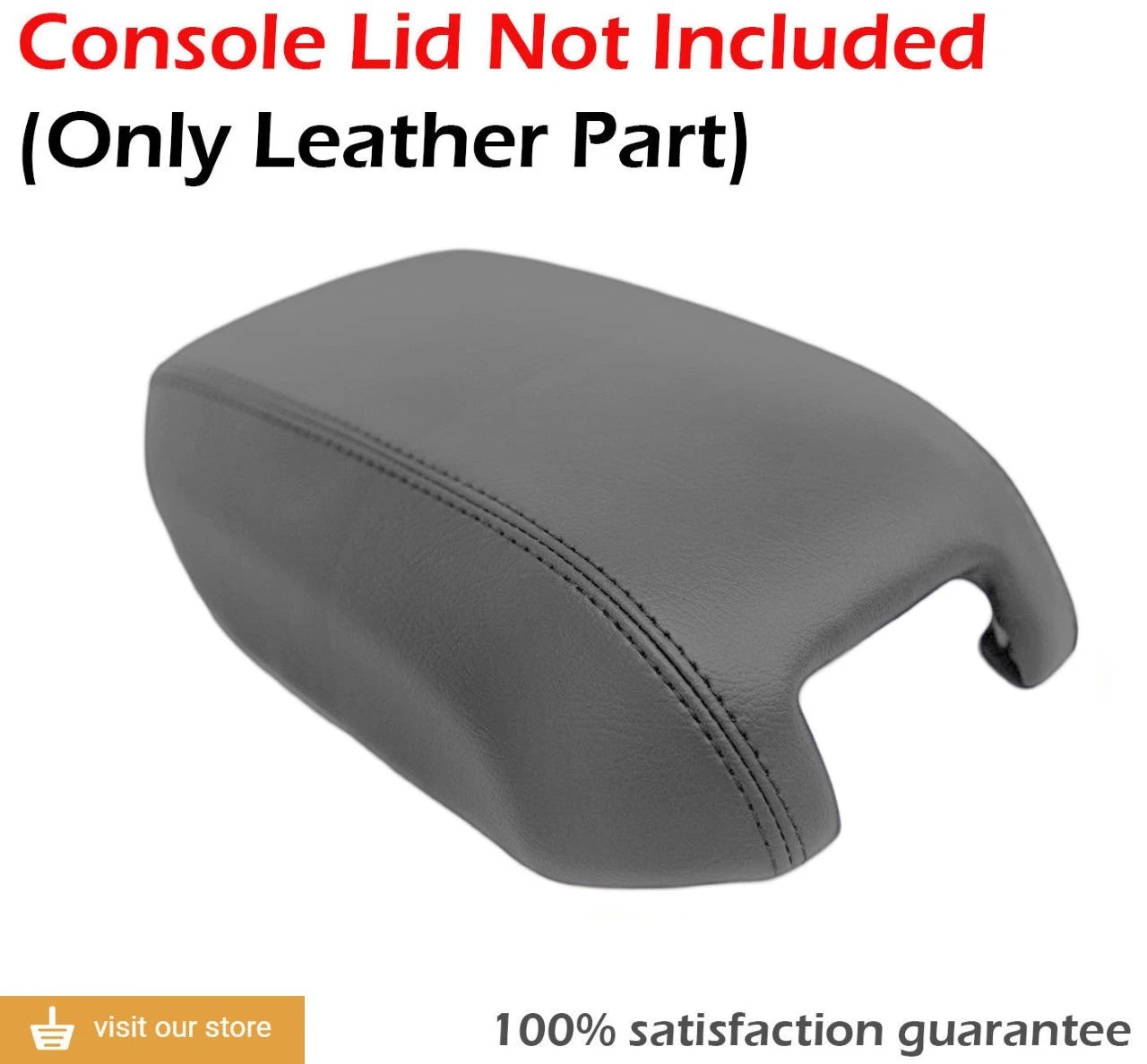 Center Console Armrest Cover for Volvo XC90 (2003–2014) Gray Leather Synthetic