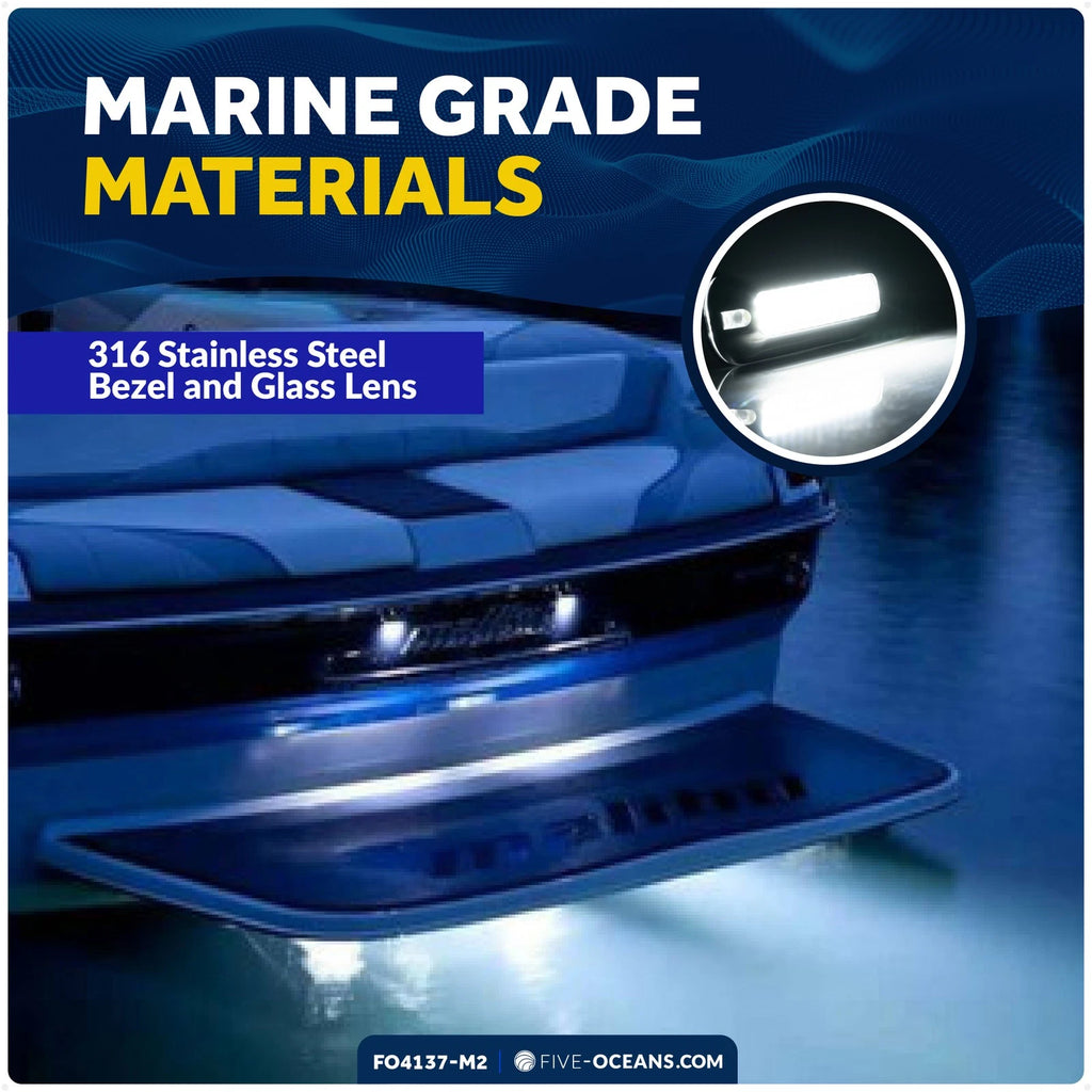 2X Cool White LED Underwater Lights for Boat (12V)