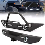 Front/Rear Bumper for Jeep Wrangler JK Unlimited (2007–2018) w/ Winch Plate, LED
