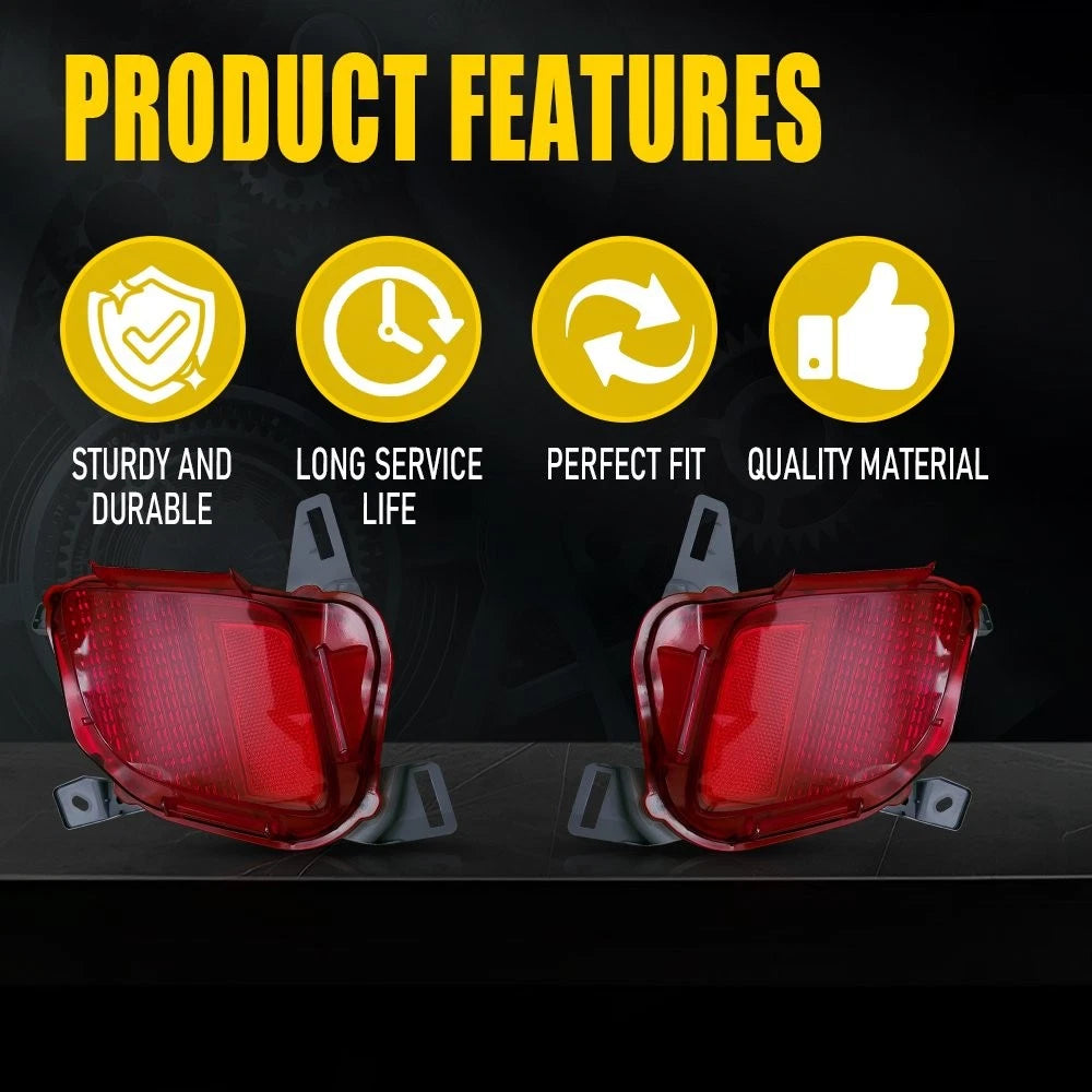 Set of 2 Rear Reflector Bumper Housings for Toyota Highlander (2014–2019)