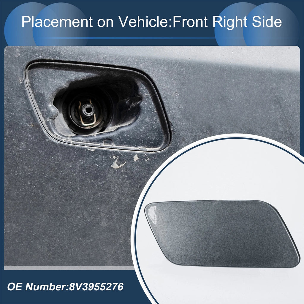 Front Right Washer Nozzle Cover Cap for Audi A3 (2017–2020) 8V3955276 Gray