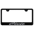 Script Name on Black License Plate Frame - Officially Licensed for Honda Civic