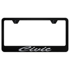 Script Name on Black License Plate Frame - Officially Licensed for Honda Civic