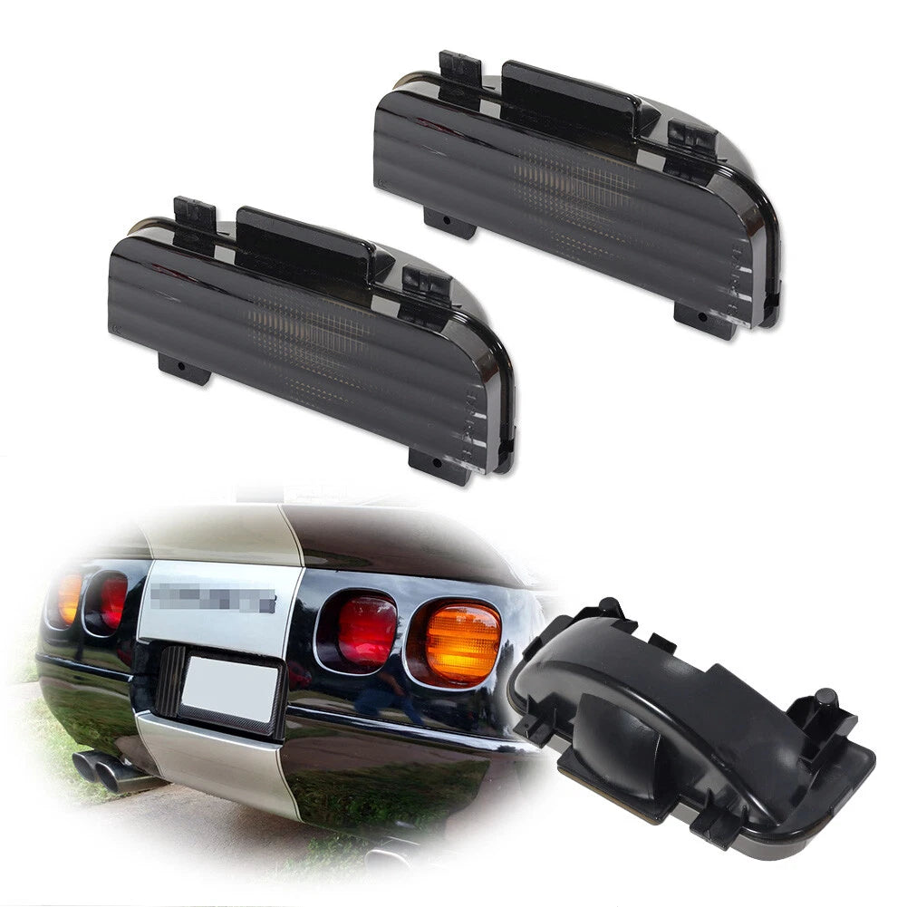 Smoked Black Tailgate Reverse Lamp Light Covers for Corvette C4 (1984–1990)