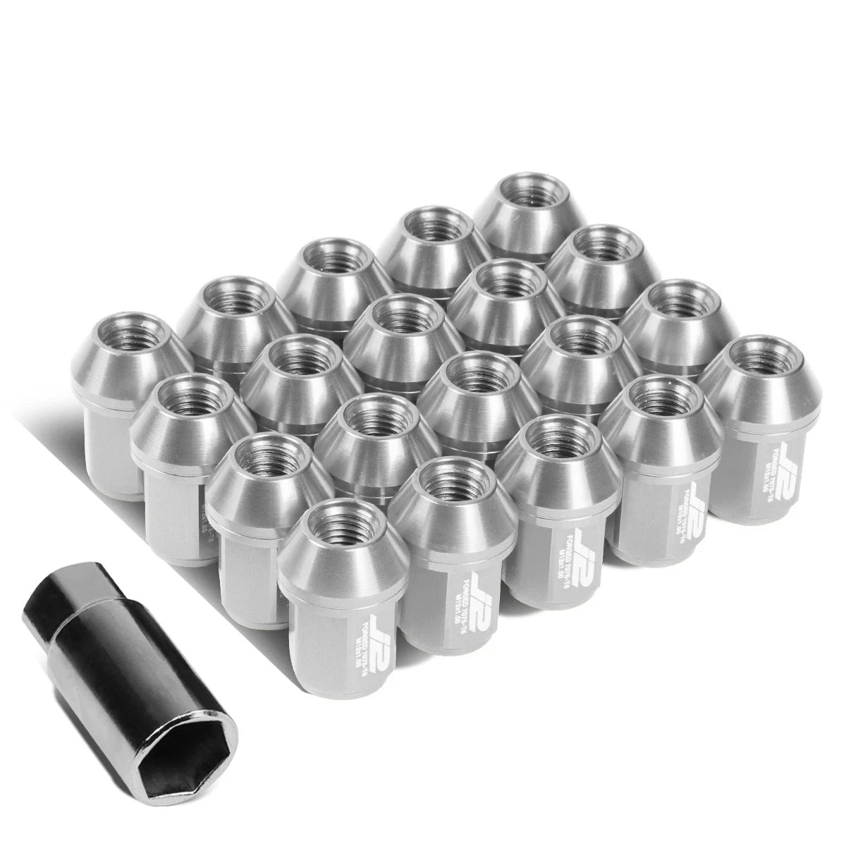 Set of 20 J2 7075 Forged Aluminum M12X1.5 Close-End Lug Nuts for