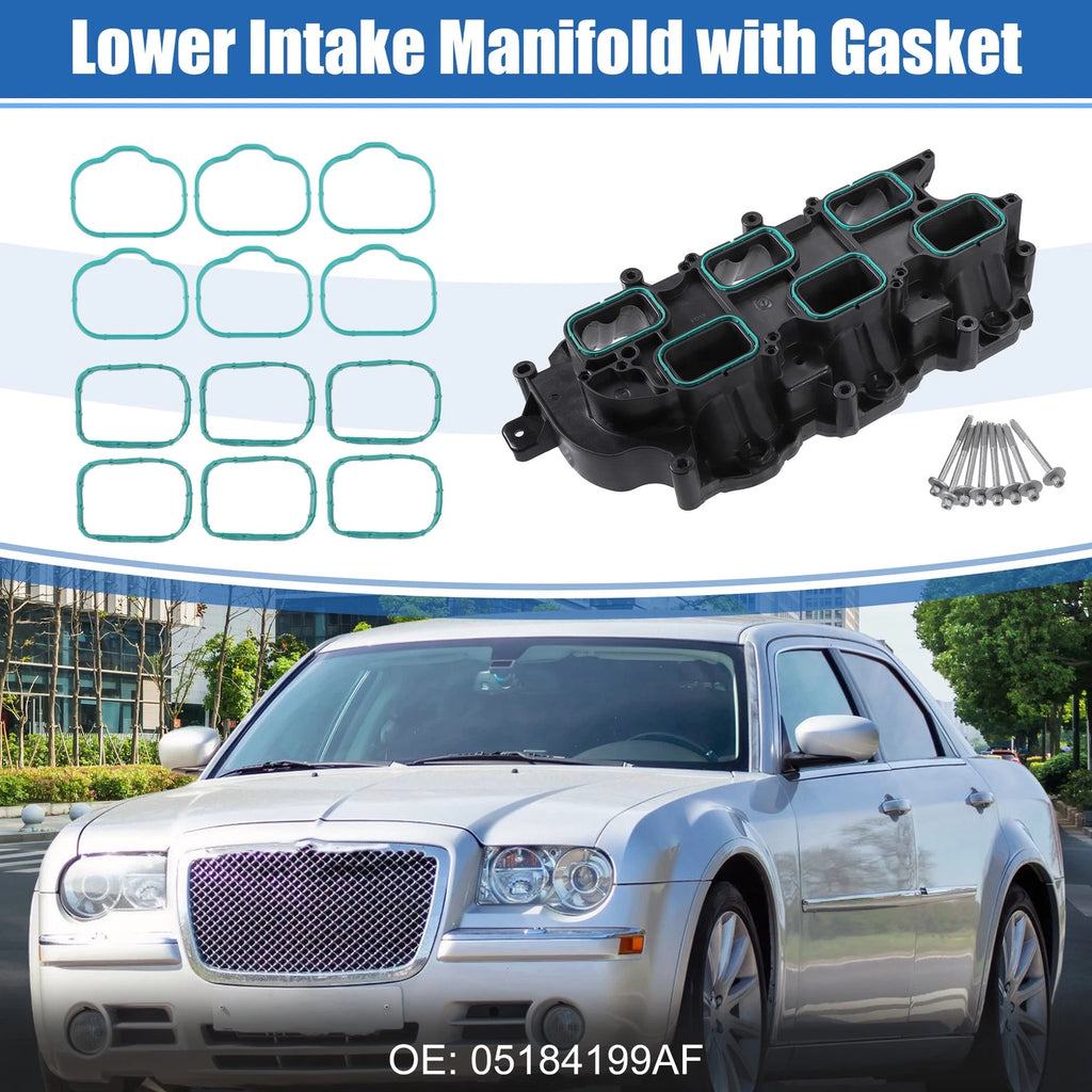 Set of 1 Lower Intake Manifold for Jeep Dodge RAM Chrysler (2011–2018) Black