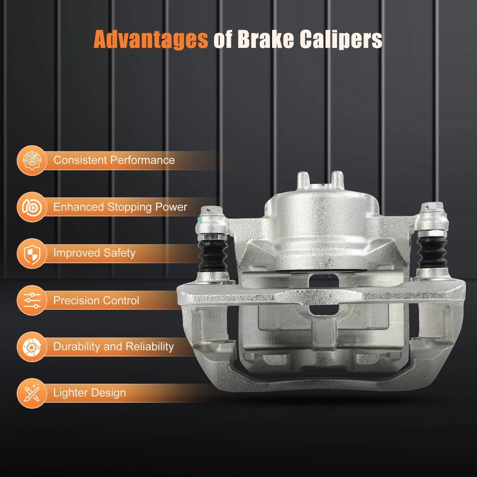 Set of 2 Brake Calipers with Bracket for Honda Fit (2009–2019)