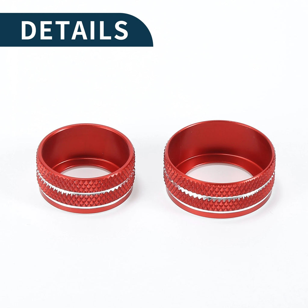 Set of 3 AC Climate Heater Switch Knob Cover Rings for Audi A3 8V (2014–2020) Red