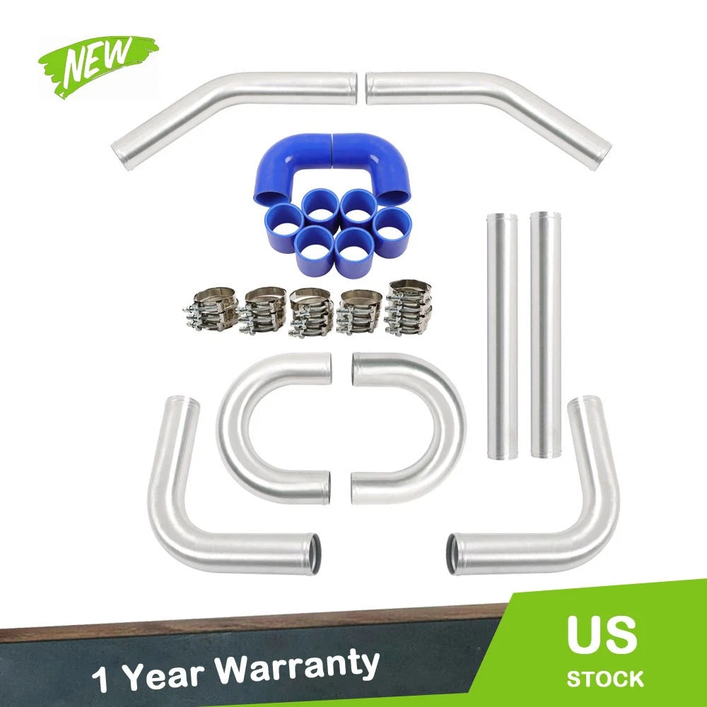 Turbo Boost Intercooler Piping Kit for Universal 2.5" Aluminum (8pcs)