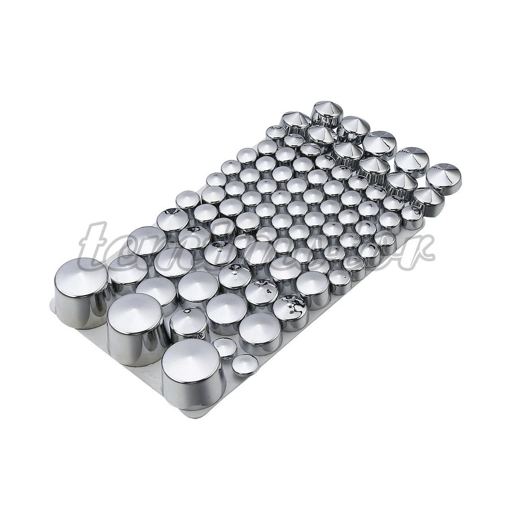 87pcs Chrome ABS Plastic Bolt Topper Cap Cover for Harley Softail (1984–2006)