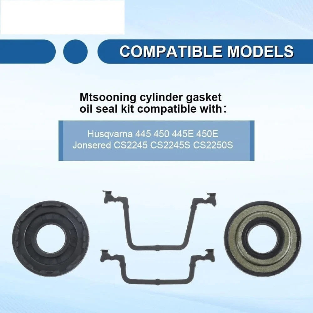 Oil Seal and Cylinder Gasket Kit for Husqvarna 445 450 Chainsaws (2005–2023)