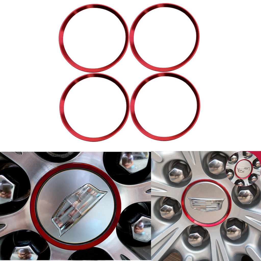 Red Alloy Wheel Rim Center Hub Caps for Cadillac SRX (2010–2016)