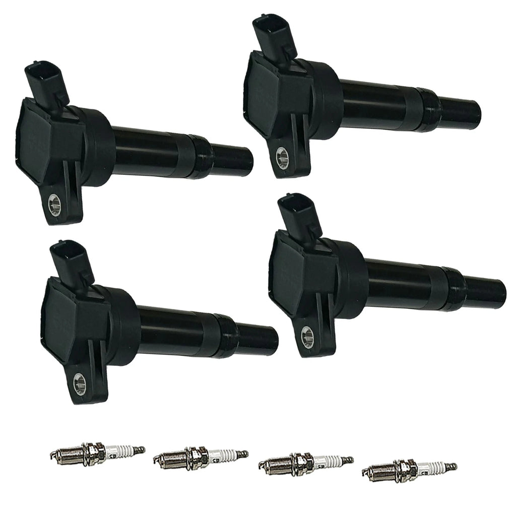 4X Ignition Coils & Spark Plugs for Hyundai Kia Elantra Tucson Forte (UF651)