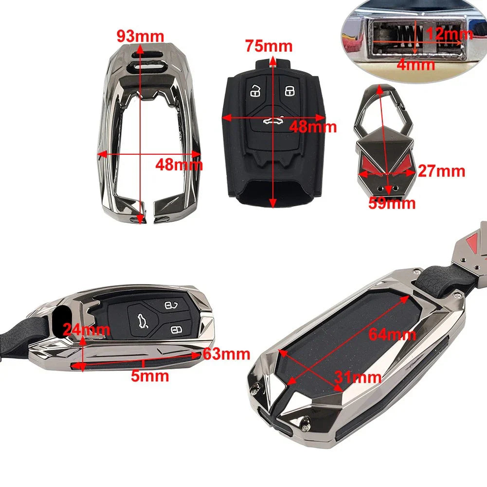 Silver 3-Button Smart Remote Key Fob Cover for Audi S5 Sportback (2018-2019)