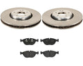 Front Brake Kit Rotors & Brembo Low-Met Pads for MB W202 C208 W210 (1994–2000)