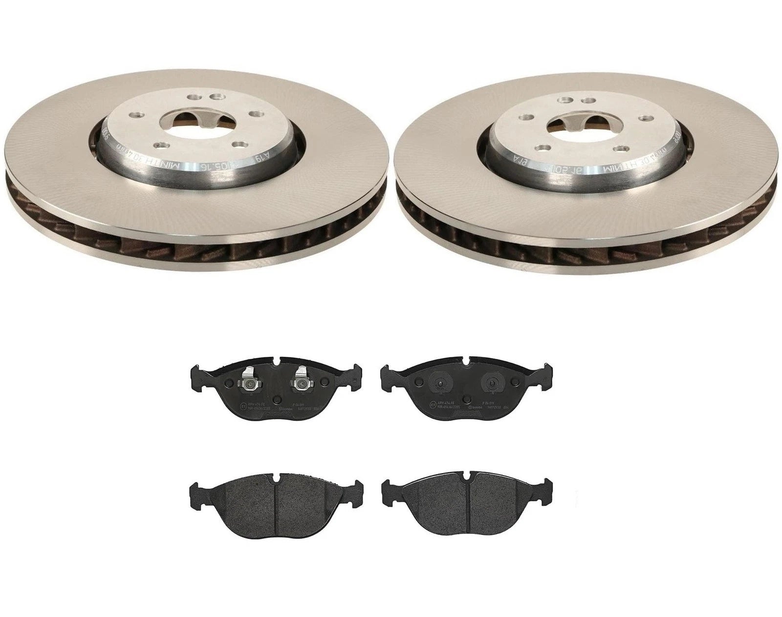 Front Brake Kit Rotors & Brembo Low-Met Pads for MB W202 C208 W210 (1994–2000)