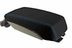 Leather Console Lid Armrest Cover for Subaru Legacy (2010–2014) Blue Stitch