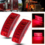 2X Red 6 Inch LED Side Marker Turn Signal Light for Trailer Truck