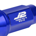 20Pcs Close-End Lug Nut Kit for J2 (M12x1.25) - 7075 Forged Aluminum, Blue