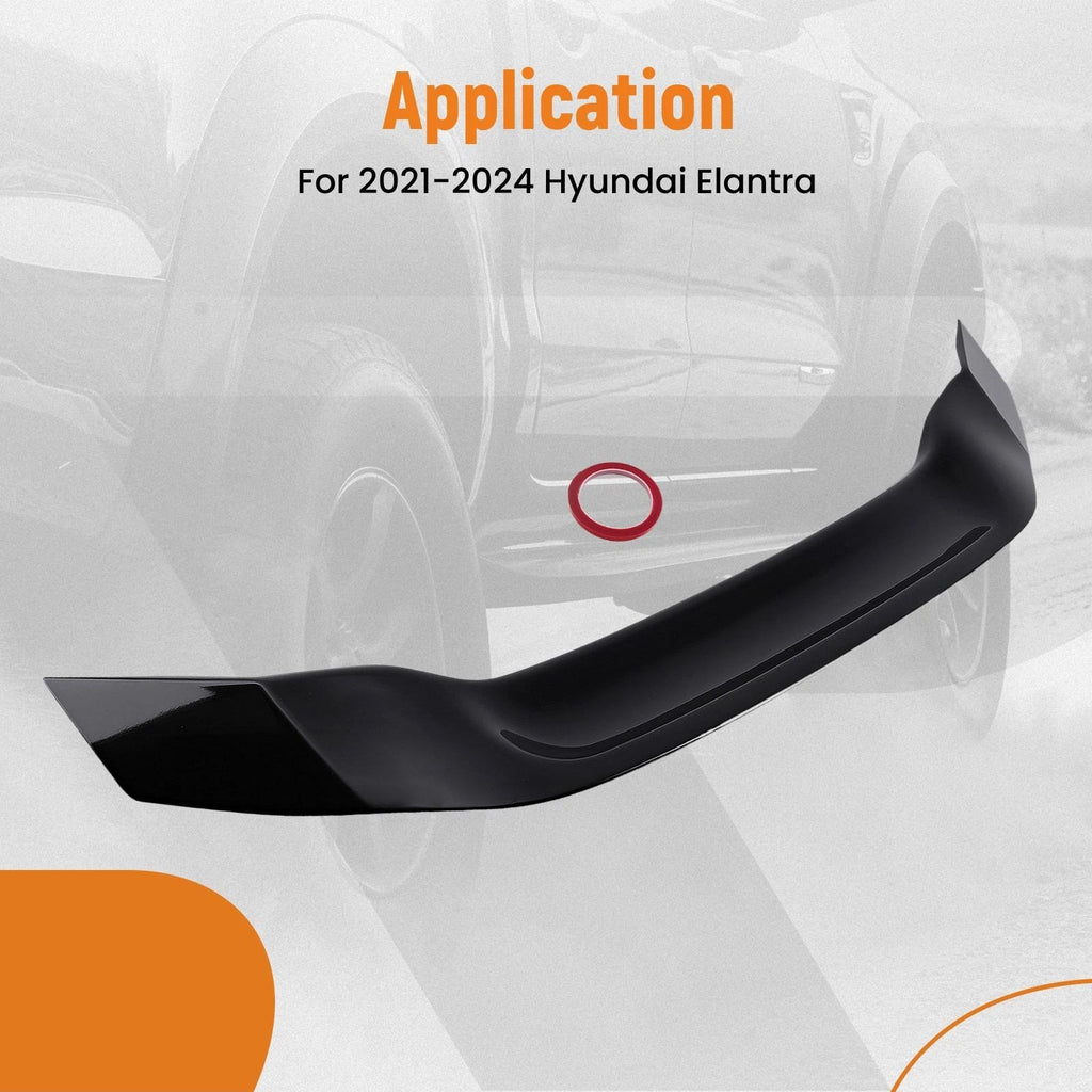 Rear Trunk Spoiler for Hyundai Elantra (2021–2024) R Style High Kick Gloss Black