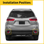2X Rear Bumper Fog Light Lamp Cover Trim for Toyota Highlander (2014–2017)