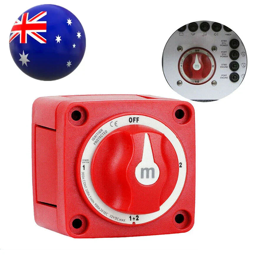 4 Position Battery Selector Switch Red for Marine Boat (6007)