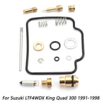 Carburetor Repair Rebuild Kit for Suzuki LTF4WDX King Quad 300 (1991–1999)