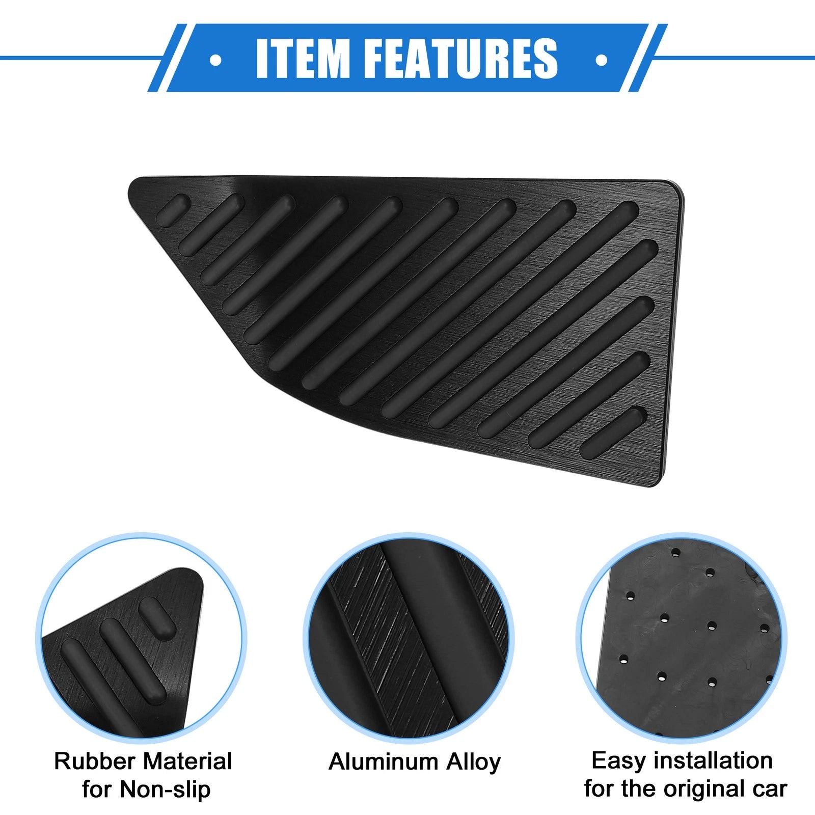 Foot Rest Pedal Cover for Toyota Corolla (2019–2020) Aluminum Alloy Black