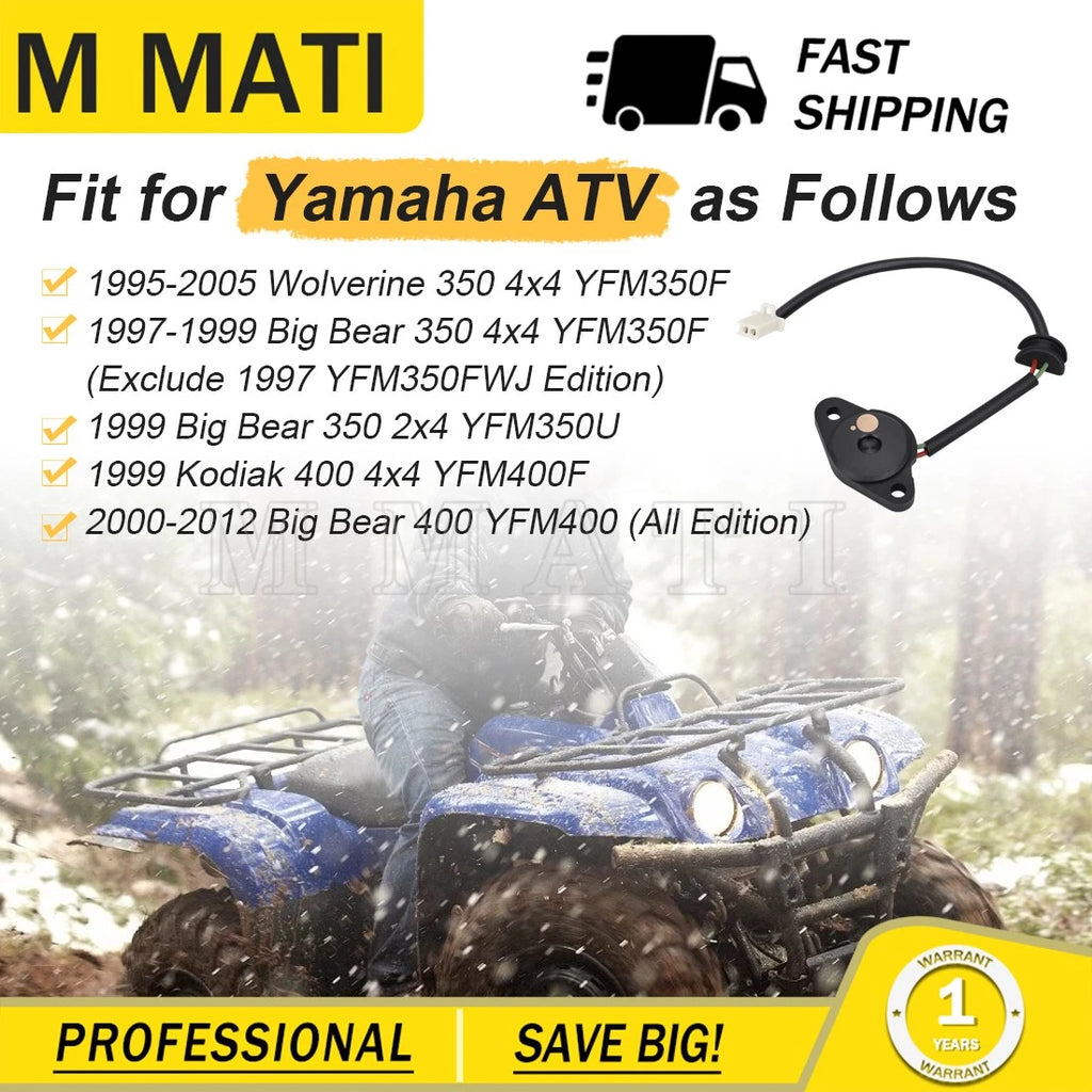 Gear Position Neutral Switch for Yamaha Wolverine 350 4x4 YFM350F (1995–2005)