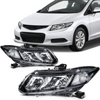 Headlight Assembly Set of 2 for Honda Civic 2012–2015 Left + Right