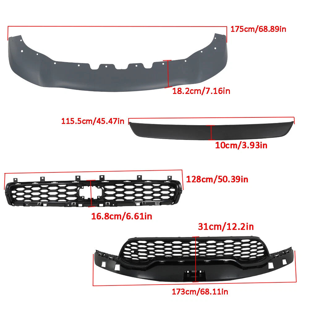 Front Bumper Grille Kit with Fog Light for Dodge Durango (2021-2023)