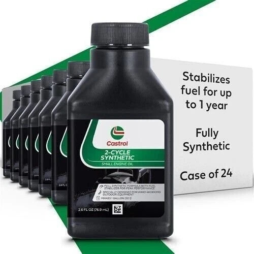 Case of 24 Castrol 215304 2 Cycle Full Synthetic Oil with Fuel Stabilizer