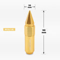 Set of 20 M12X1.5 Gold JDM Hex Spiked Wheel Lug Nuts + 20mm Extension
