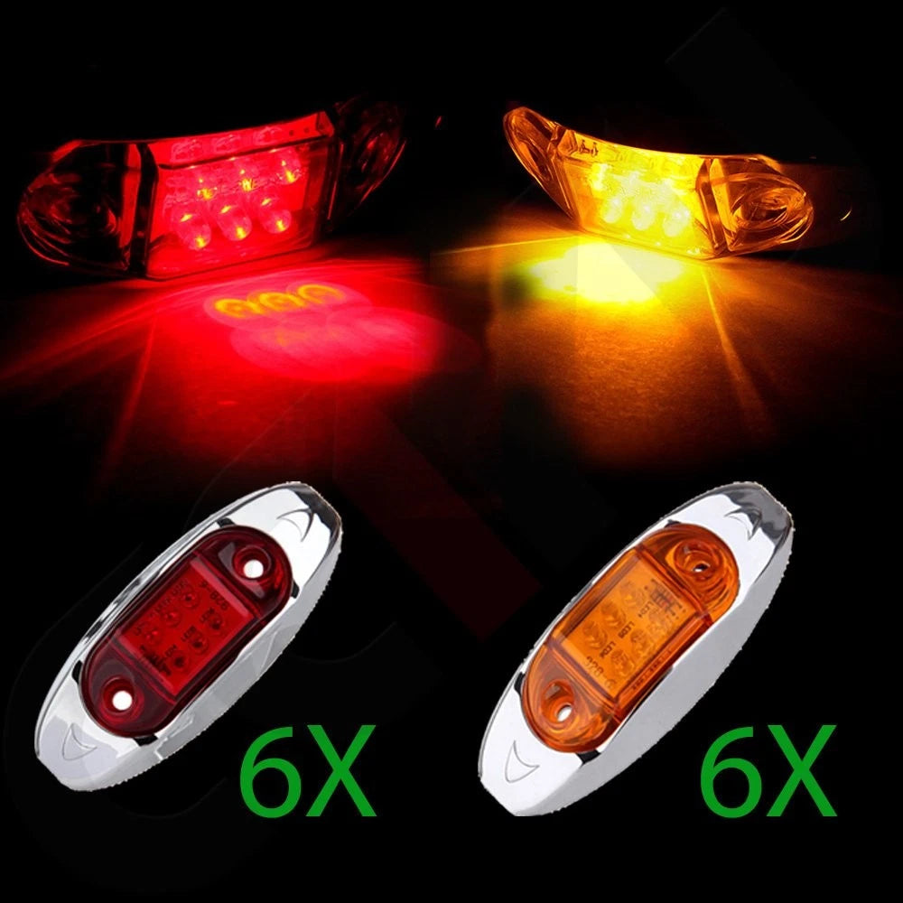 6X LED Side Marker Clearance Lights for