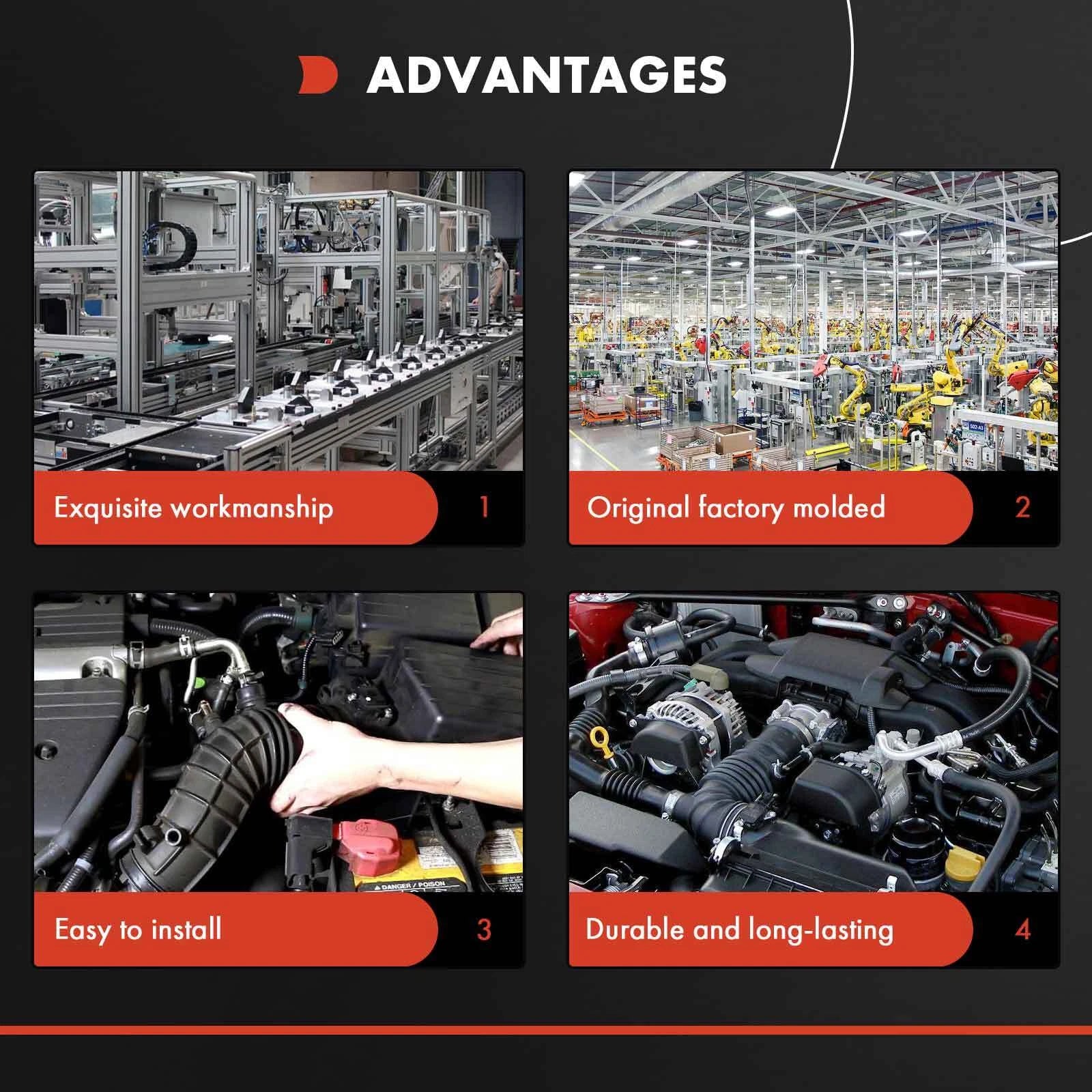 Left Engine Air Intake Hose for Mercedes-Benz C230 C280 C350 (2006–2007)