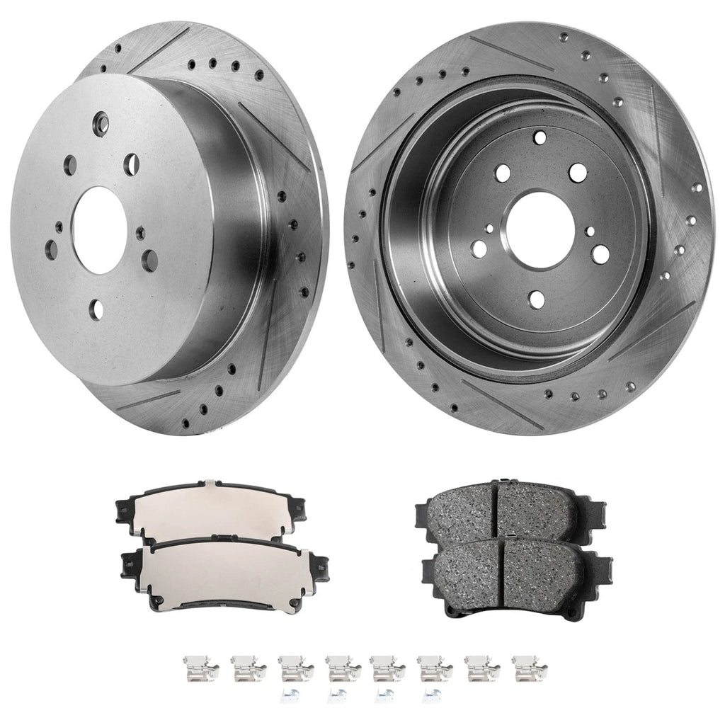 Brake Disc Rotors and Pads Kit for Toyota Sienna, Highlander, Lexus RX350