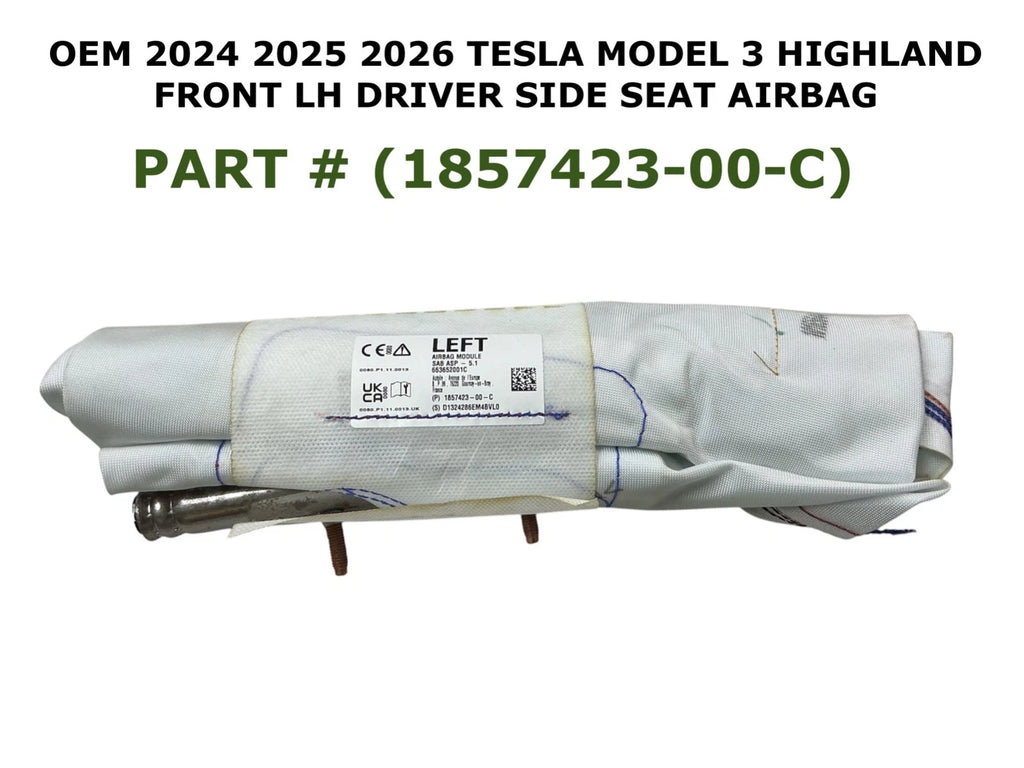 Left Side Seat Airbag for Tesla Model 3 (2024–2026) 1857423-00-C