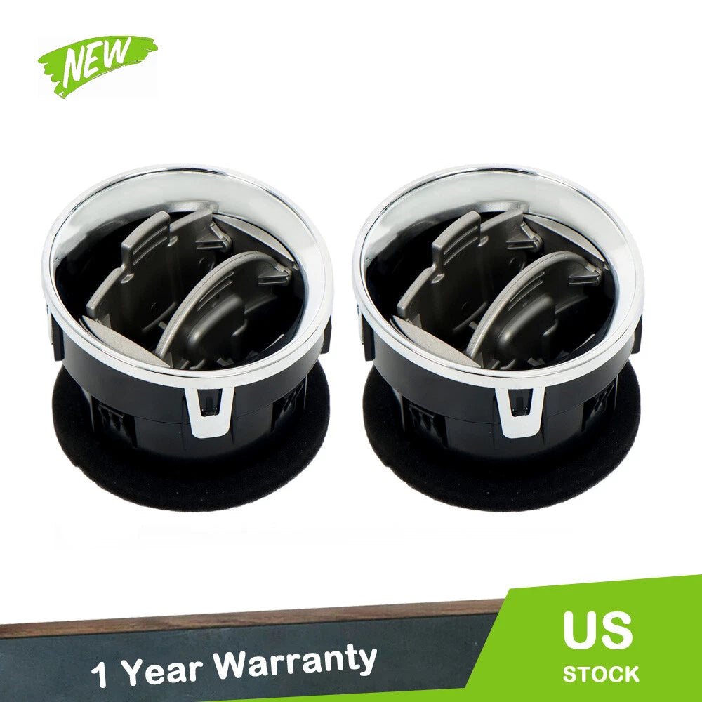 Set of 2 Chrome Dashboard AC Heater Air Vents for Ford F-150 (2009–2014)