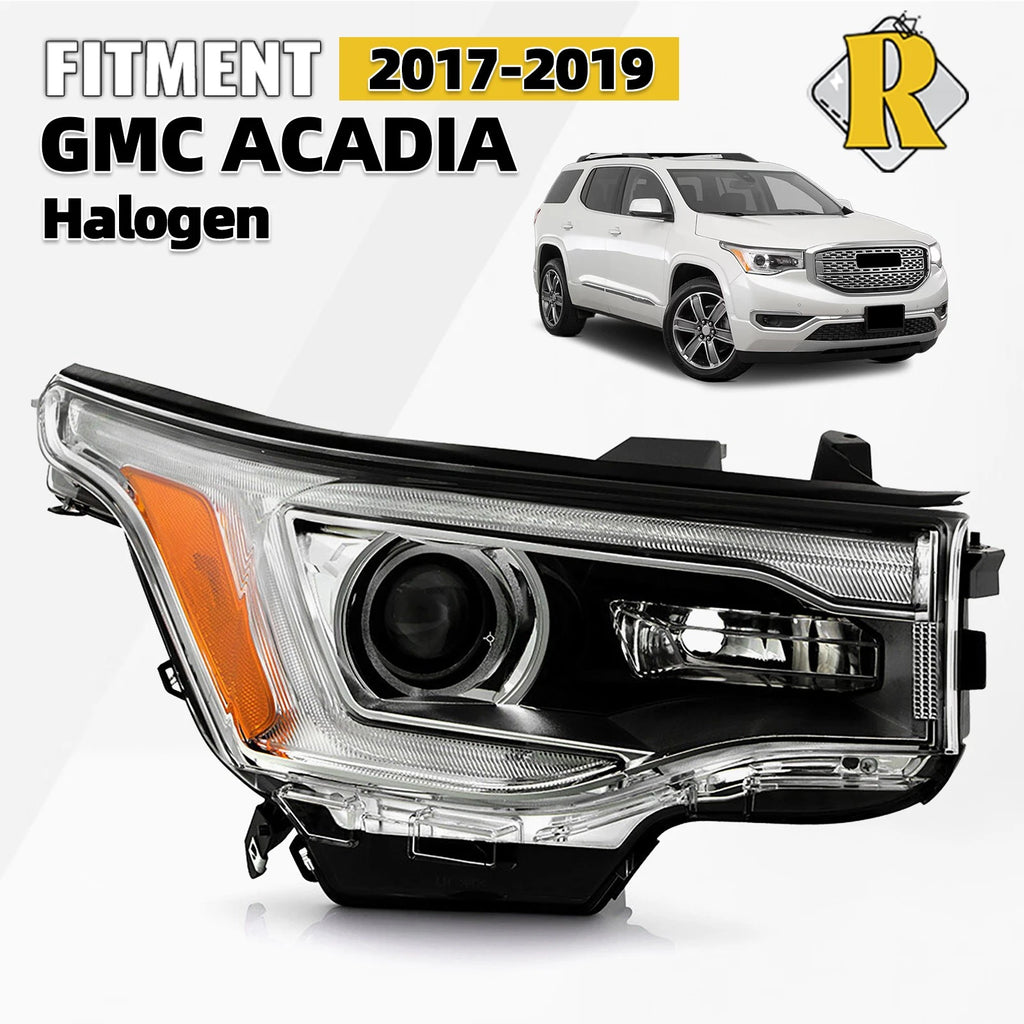 T3W Headlight for GMC Acadia SL (2017–2019) Right Passenger Side Halogen DRL