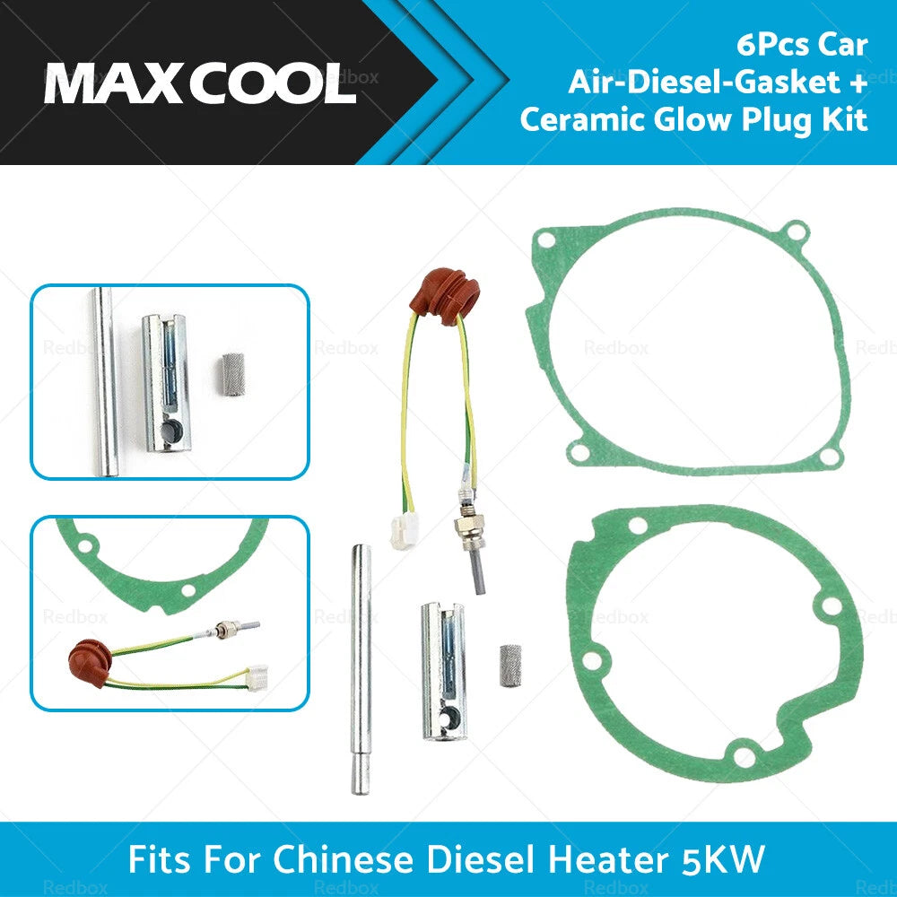 6Pcs Ceramic Glow Plug Kit for Chinese Diesel Heater 5KW 12V